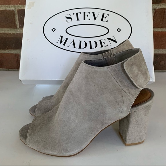 Steve Madden Nonstp Heel Grey Suede Block Heel Sandals Women’s Size US 6.5 M - Picture 5 of 10